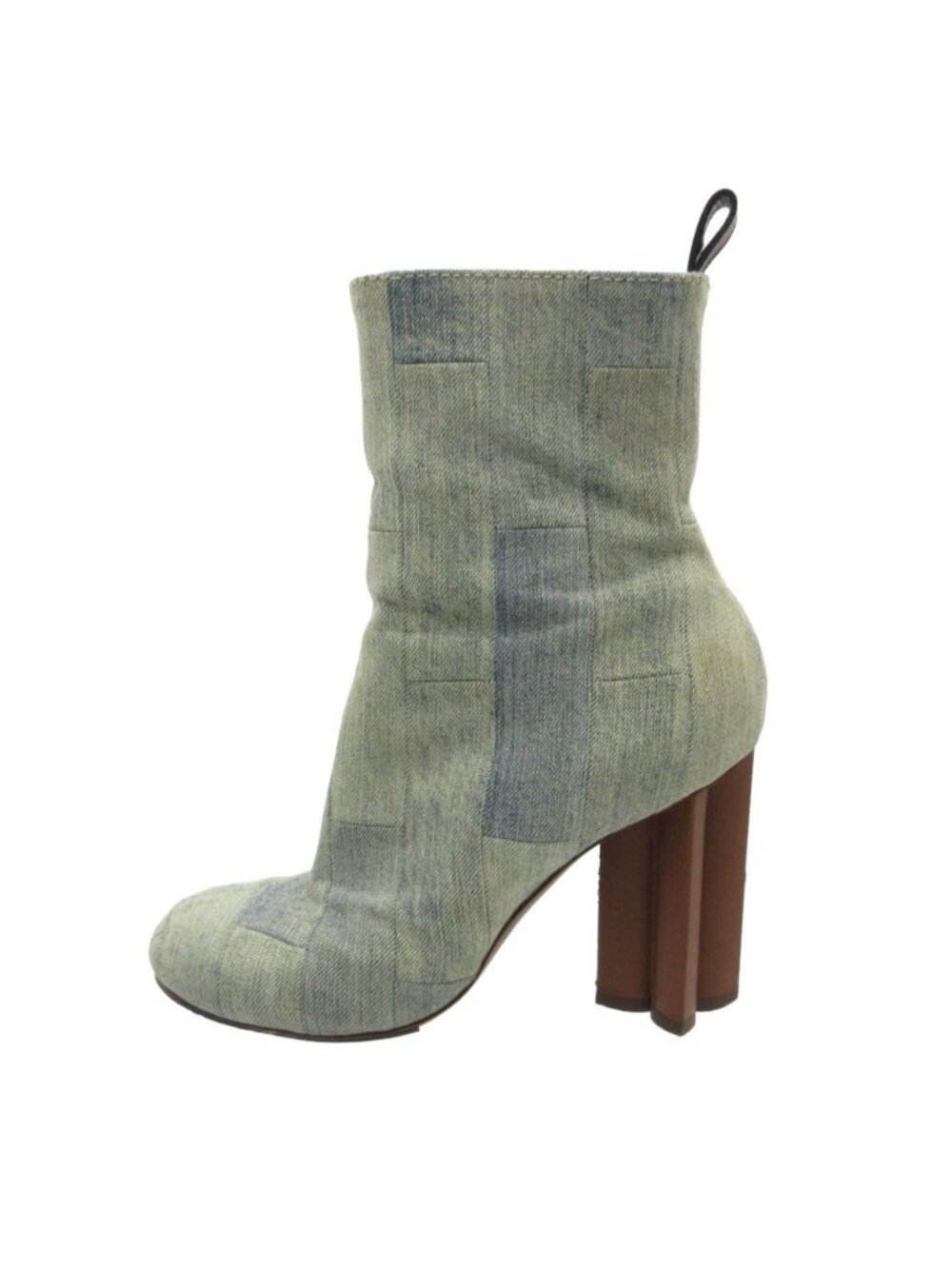 Louis Vuitton Boots Short Denim Silhouette Line Ankle Light Blue